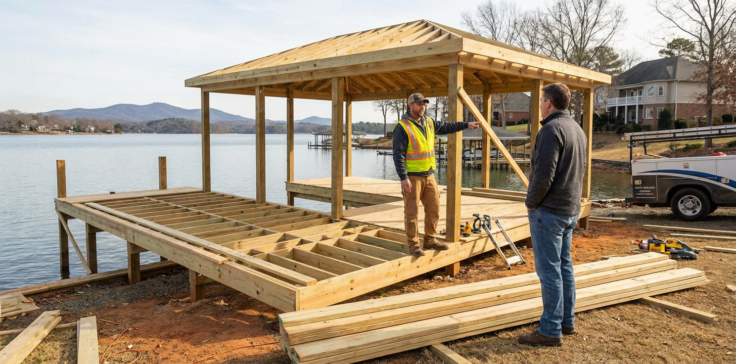Kelly Myers, Owner at World Class Docks, on building docks in Mooresville, NC